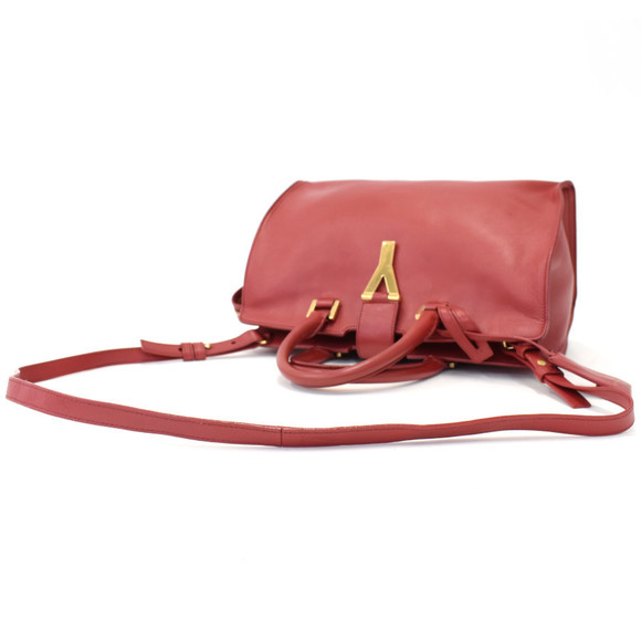 Saint Laurent Cabas Shoulder Bag Leather Red PARIS Y - Picture 7 of 8